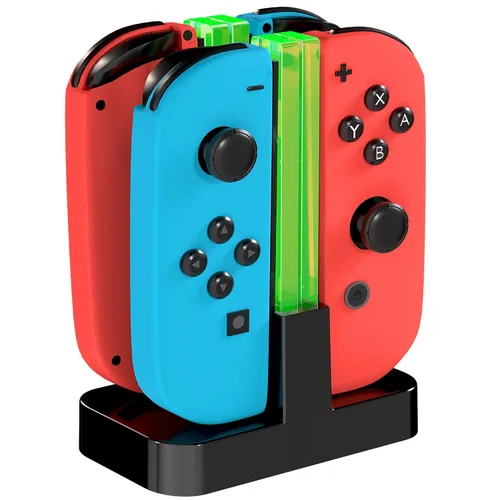 TALK WORKS Charging Dock Station Compatible with Nintendo Switch Joy-Con + OLED - Charger Base, Remote Accessories Docking Station for 4 Controllers
