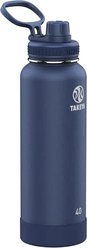 Takeya Actives Botella de agua con tapa de boquilla, botella con doble aislamiento de acero inoxidable, apta para lavavajillas y sin BPA, botella