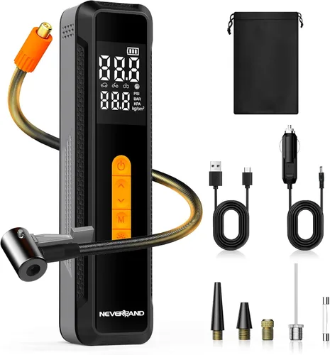 NEVERLAND Compresor de aire portátil para inflador de neumáticos, con batería de 20000 mAh, bomba de aire de 150 PSI para neumáticos de automóvil,