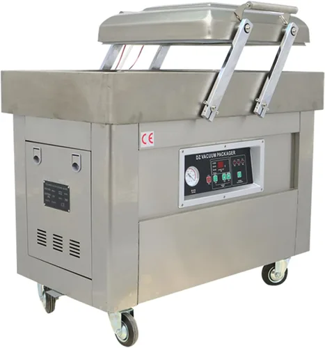 INTSUPERMAI Sellador al vacío comercial de dos cámaras Máquina de envasado al vacío de alimentos de acero inoxidable para Mests Frutas y verduras