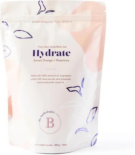The Bathologist Hydrate - Jabón de baño con gas hidratante, naranja dulce y romero, manteca de karité y sal de Epsom, terapéutica mineral,